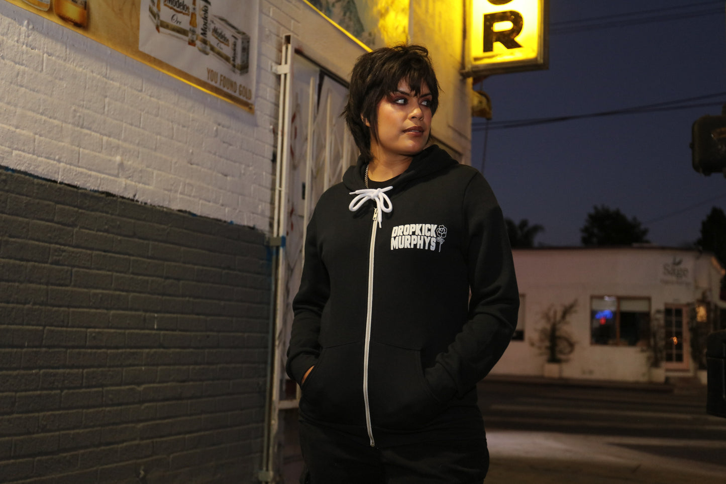 For The People Zip Up Hoodie (Black)