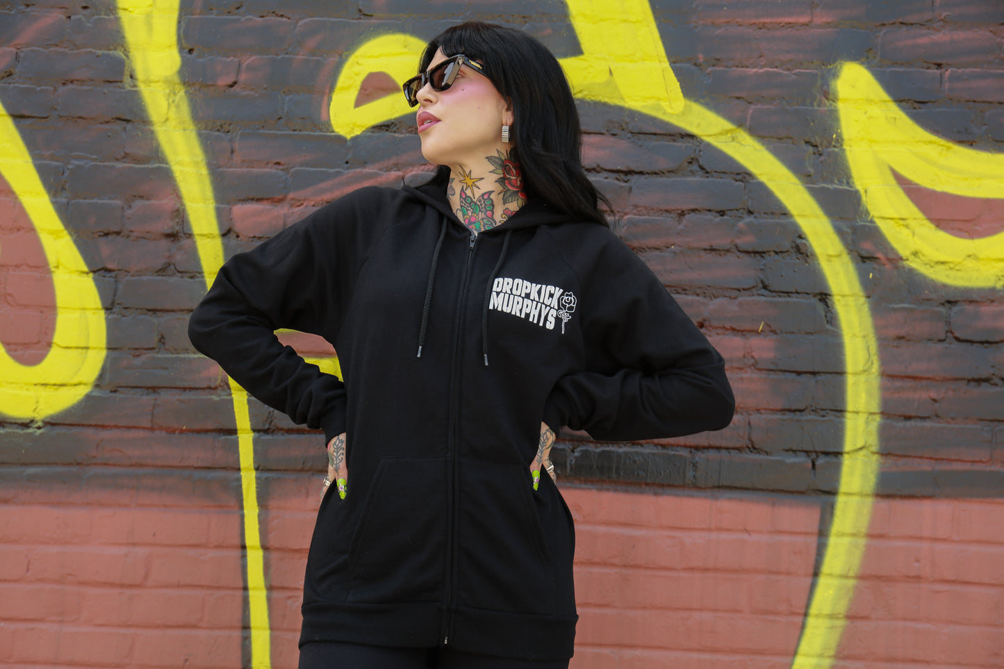 For The People Zip Up Hoodie (Black)