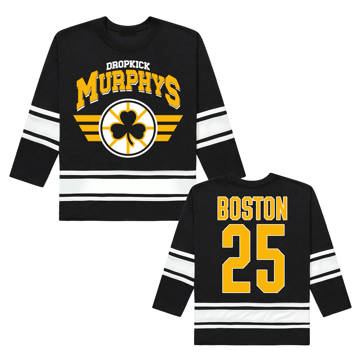 Shamrock Bruins 2025 Practice Hockey Jersey (Black/White)
