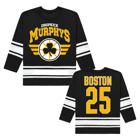 Shamrock Bruins 2025 Practice Hockey Jersey (Black/White)