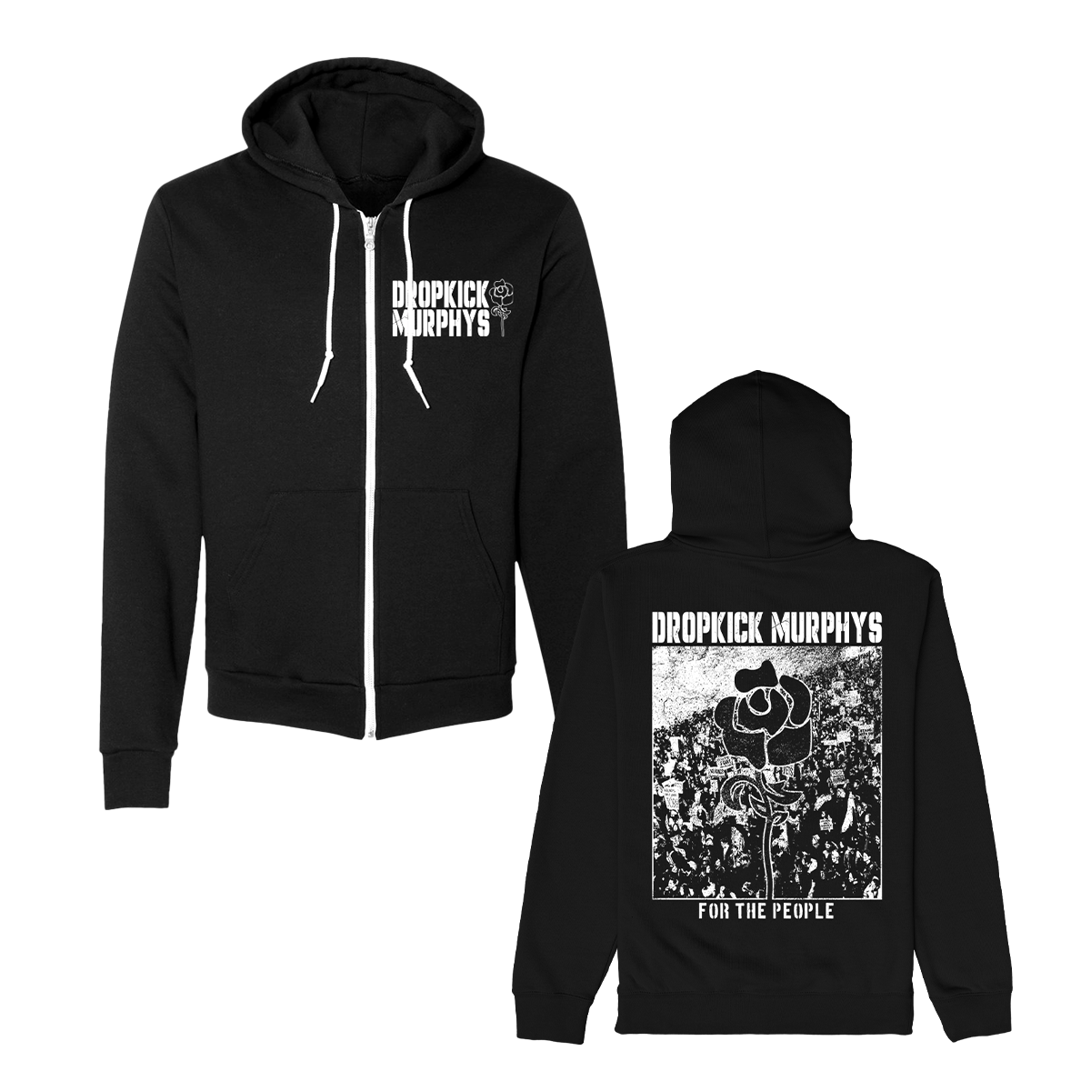 For The People Zip Up Hoodie (Black)