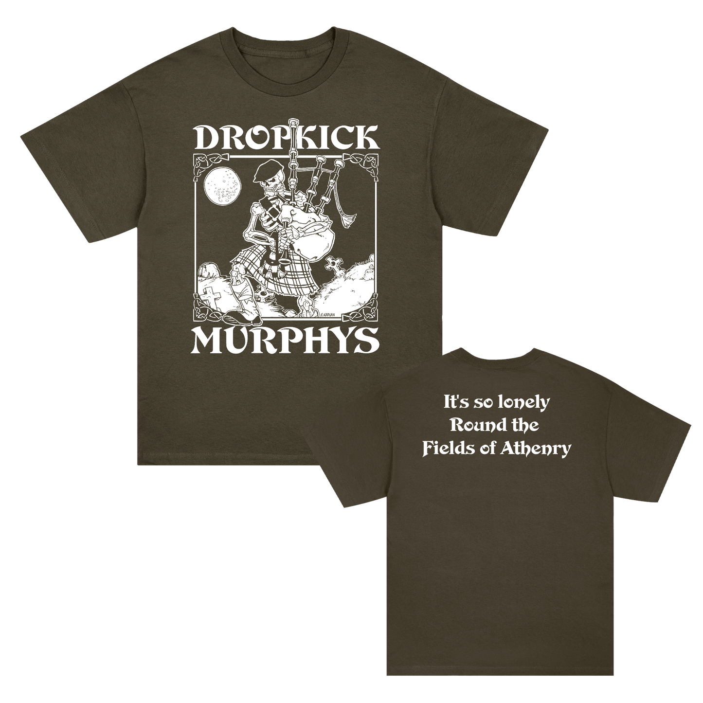 Vintage Skeleton Piper Shirt (Military Green)