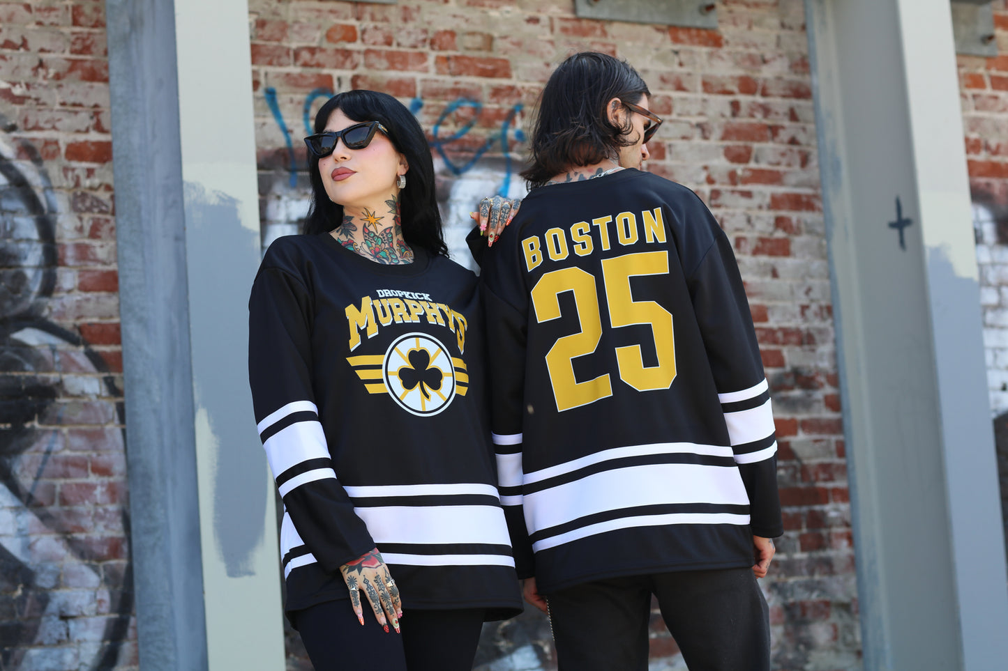 Shamrock Bruins 2025 Practice Hockey Jersey (Black/White)