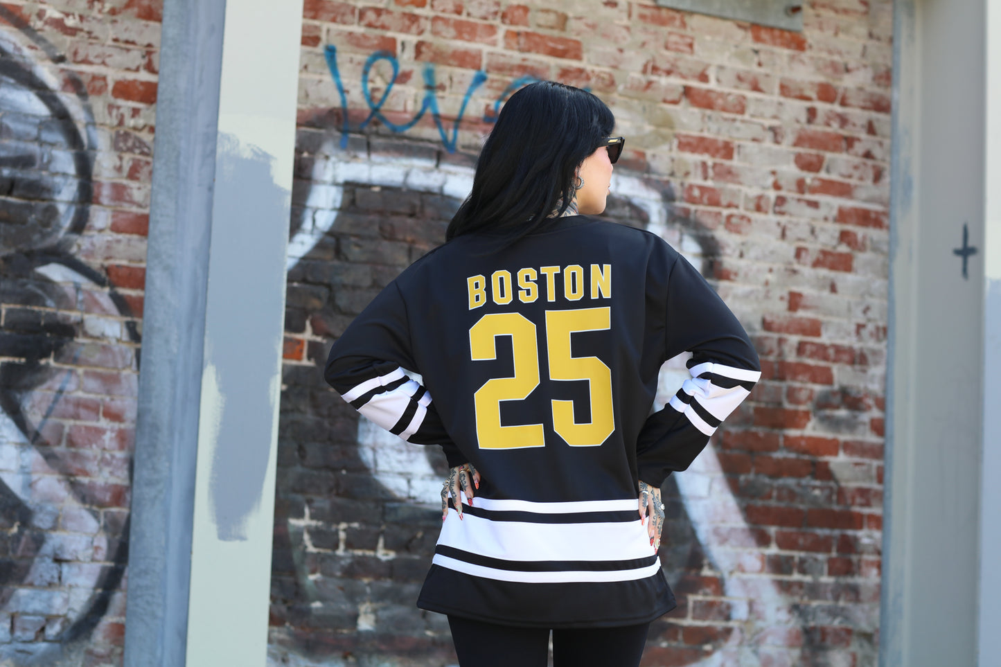 Shamrock Bruins 2025 Practice Hockey Jersey (Black/White)