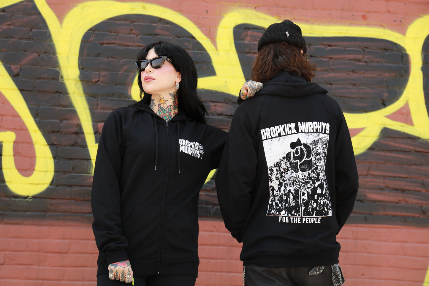 For The People Zip Up Hoodie (Black)