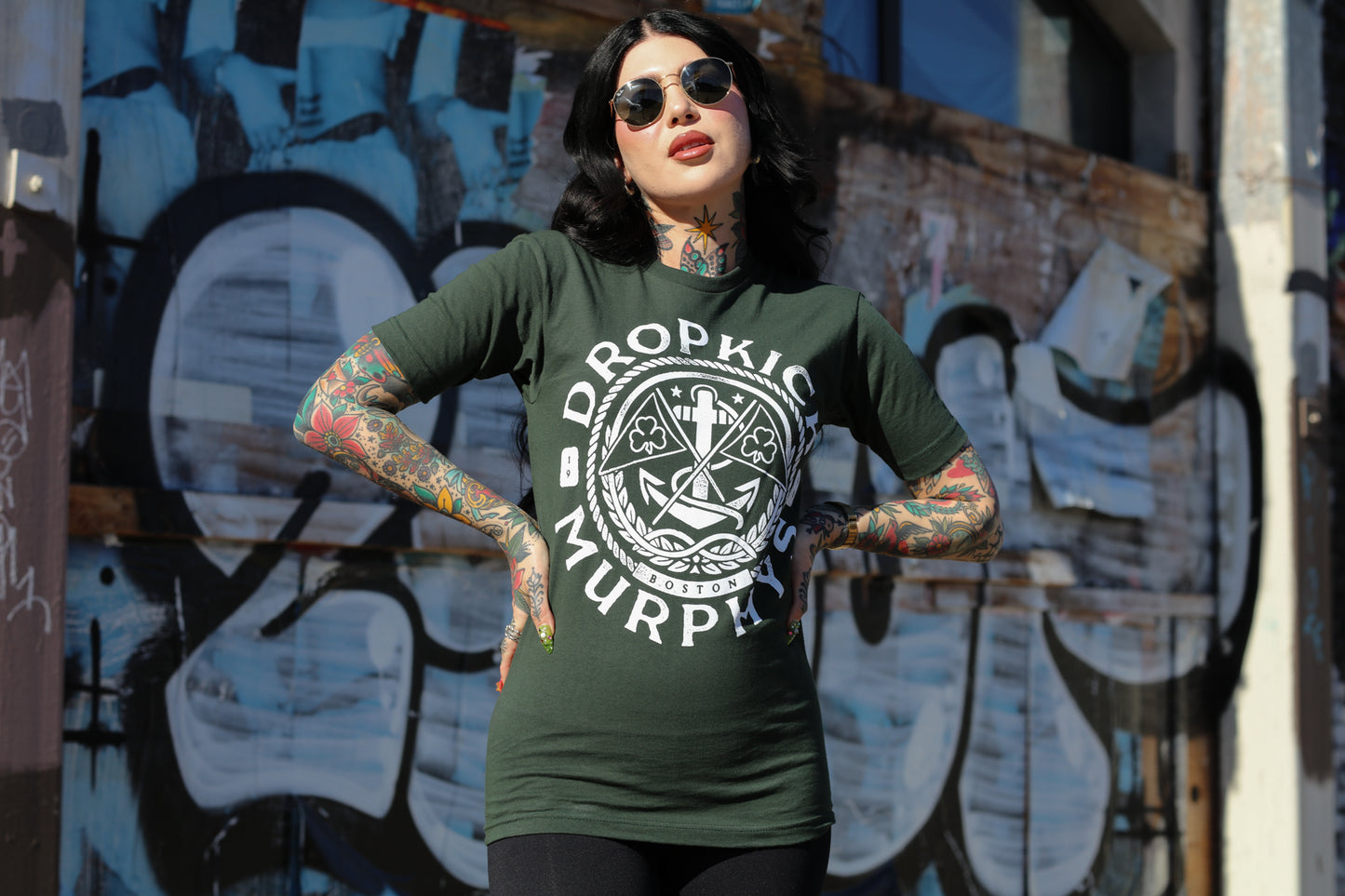 Nautical Shipping Up To Boston T-Shirt (Forest Green)