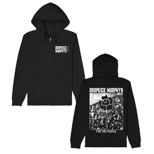 For The People Zip Up Hoodie (Black)