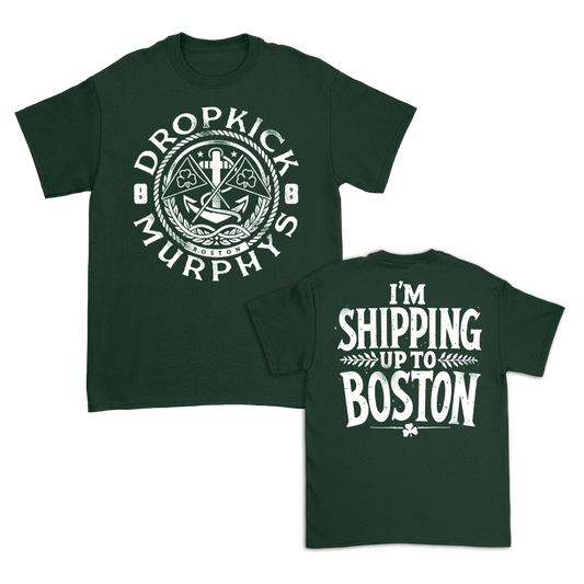 Nautical Shipping Up To Boston T-Shirt (Forest Green)