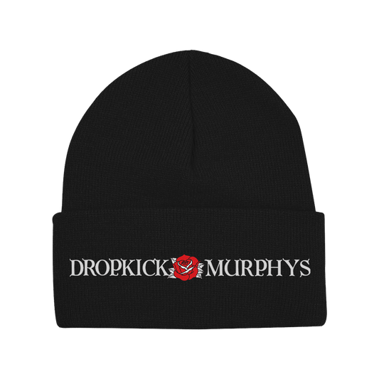 Rose Embroidered Logo Beanie (Black)