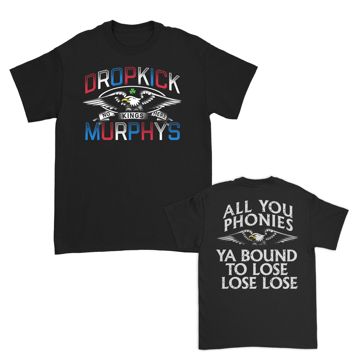No Kings Here T-Shirt (Black) – Dropkick Murphys