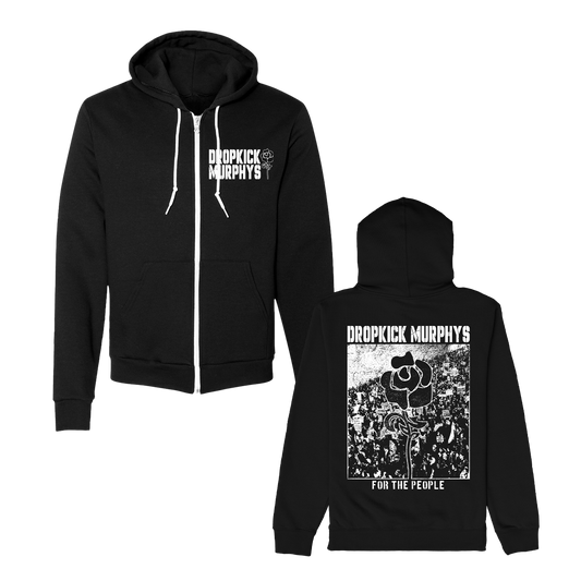 For The People Zip Up Hoodie (Black)
